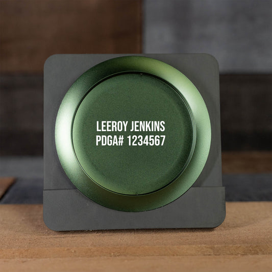 Custom Engraved Metal Mini Disc Golf Marker - PDGA Legal - Driver Style