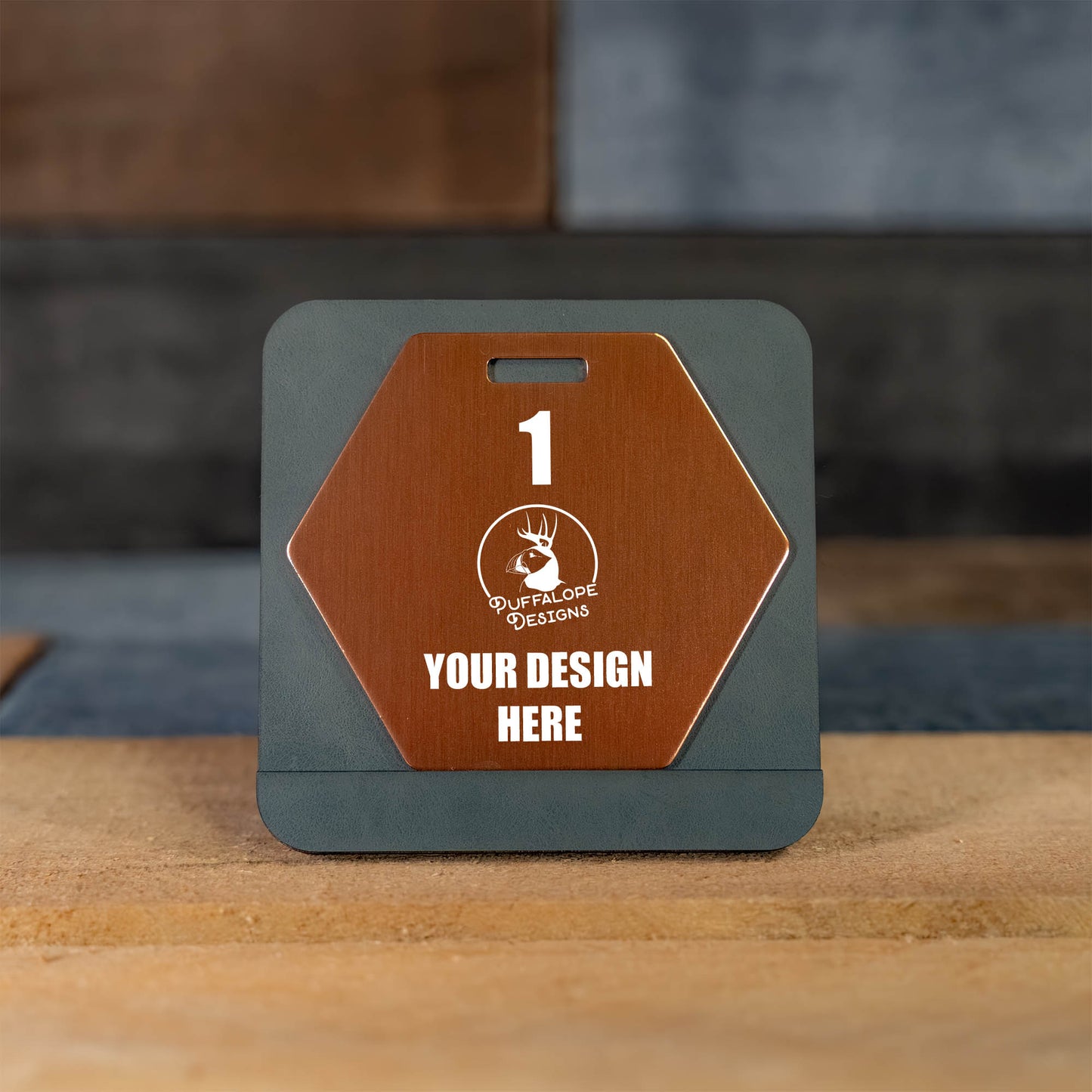 Custom Hex Shape Metal Disc Golf Bag Tags