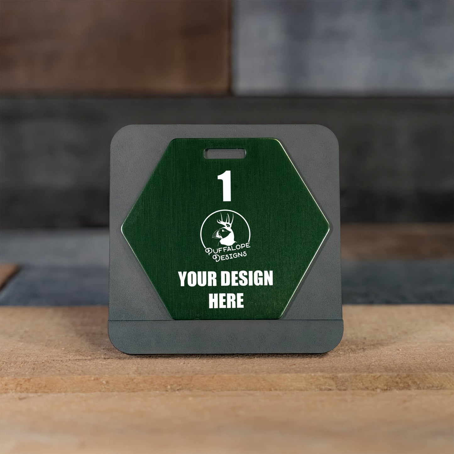 Custom Hex Shape Metal Disc Golf Bag Tags