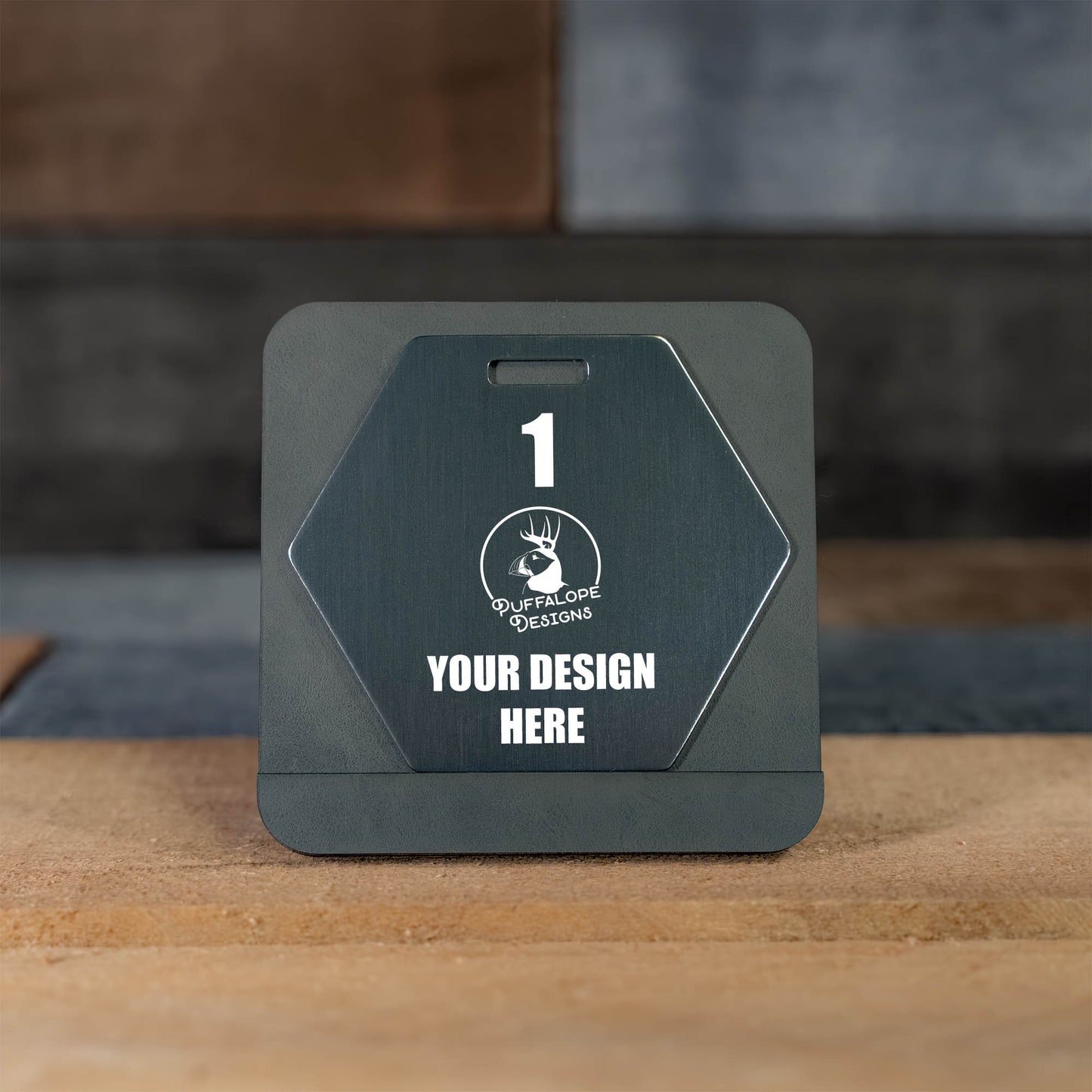 Custom Hex Shape Metal Disc Golf Bag Tags