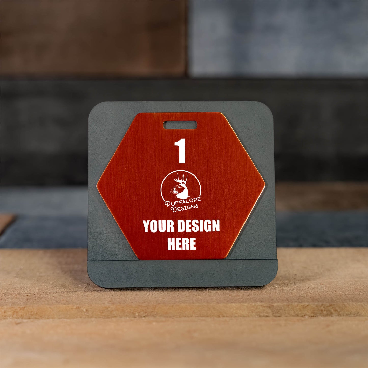 Custom Hex Shape Metal Disc Golf Bag Tags