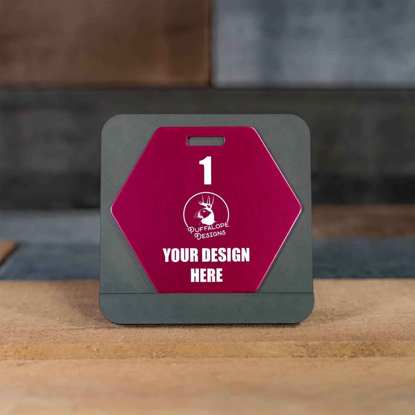 Custom Hex Shape Metal Disc Golf Bag Tags