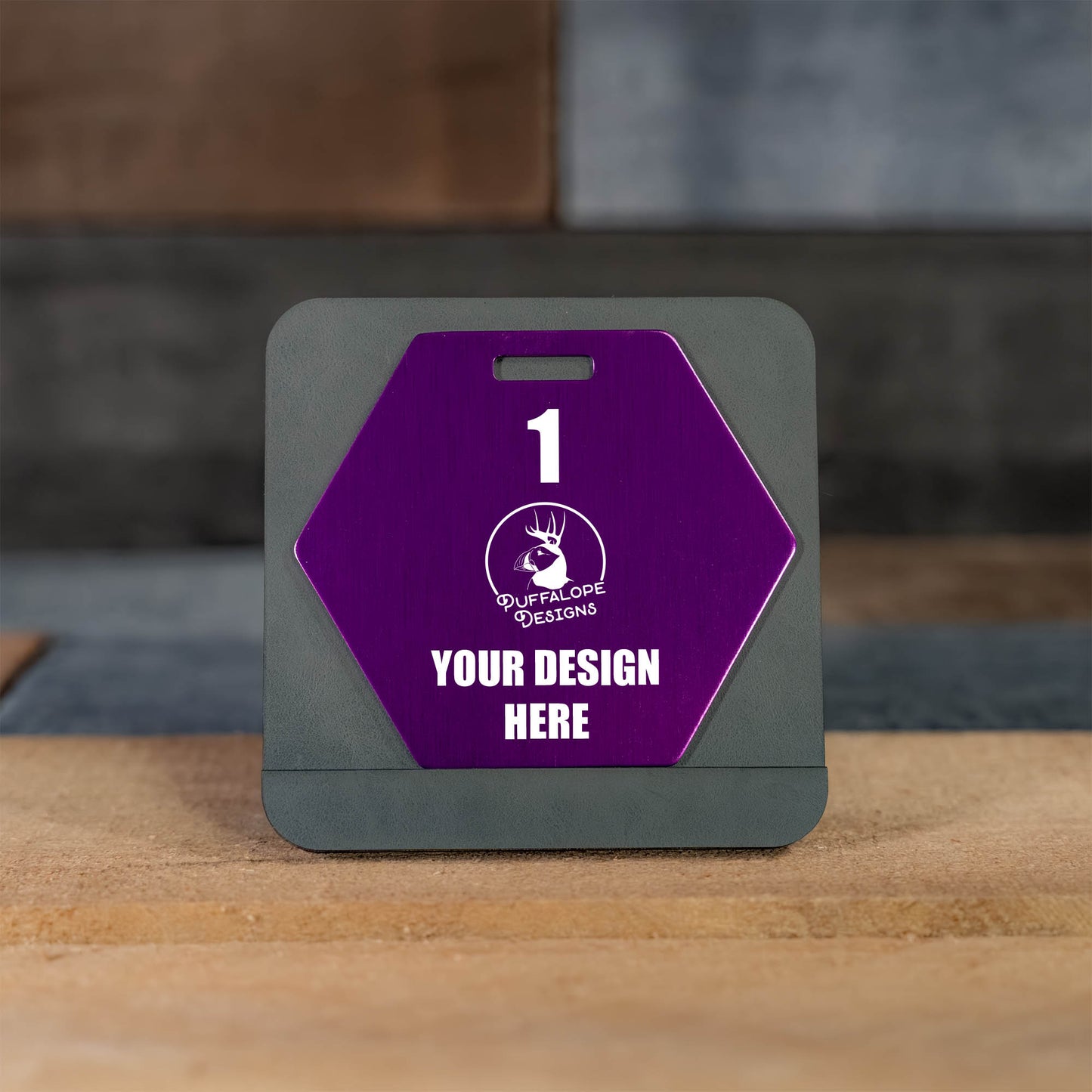 Custom Hex Shape Metal Disc Golf Bag Tags