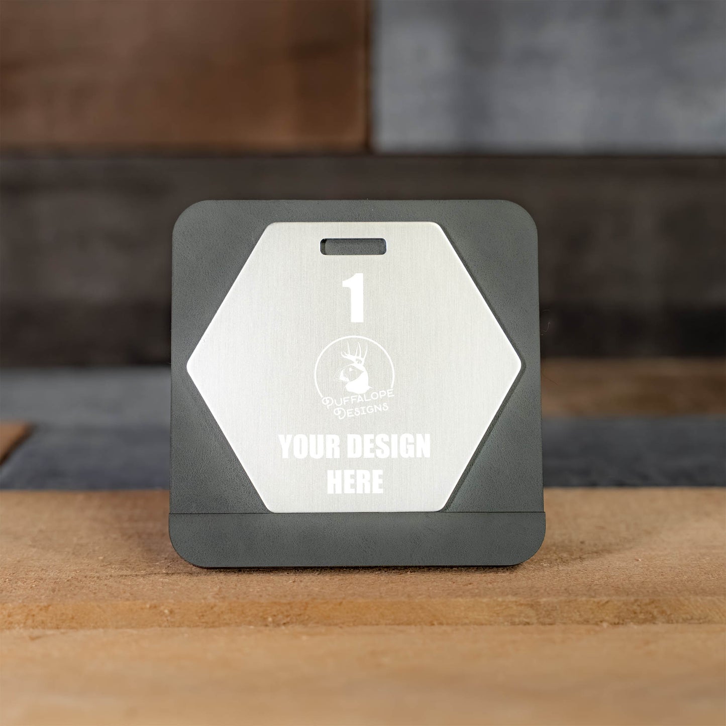 Custom Hex Shape Metal Disc Golf Bag Tags