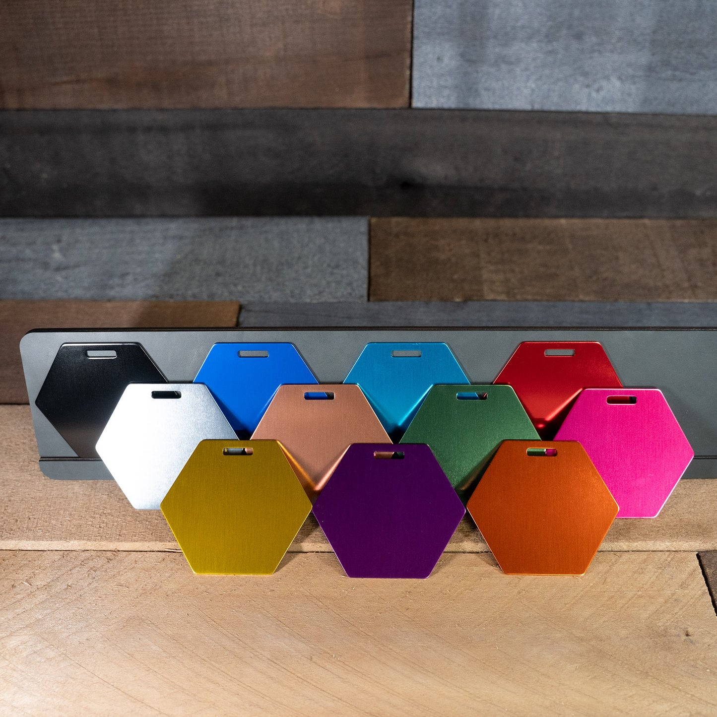Custom Hex Shape Metal Disc Golf Bag Tags
